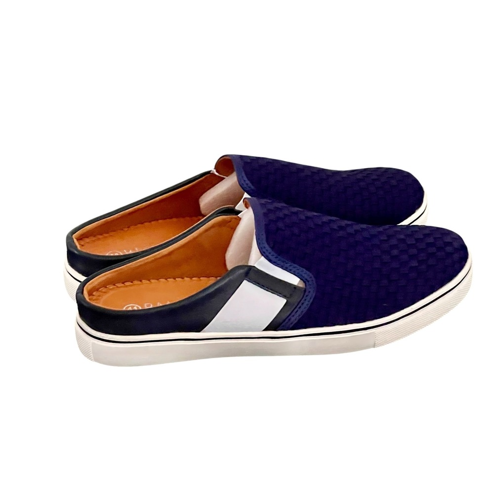 Bernie Mev Slip On Mules Sz EU 41 Woven Elastic Memory Foam Artemis Walking Navy - Picture 5 of 14